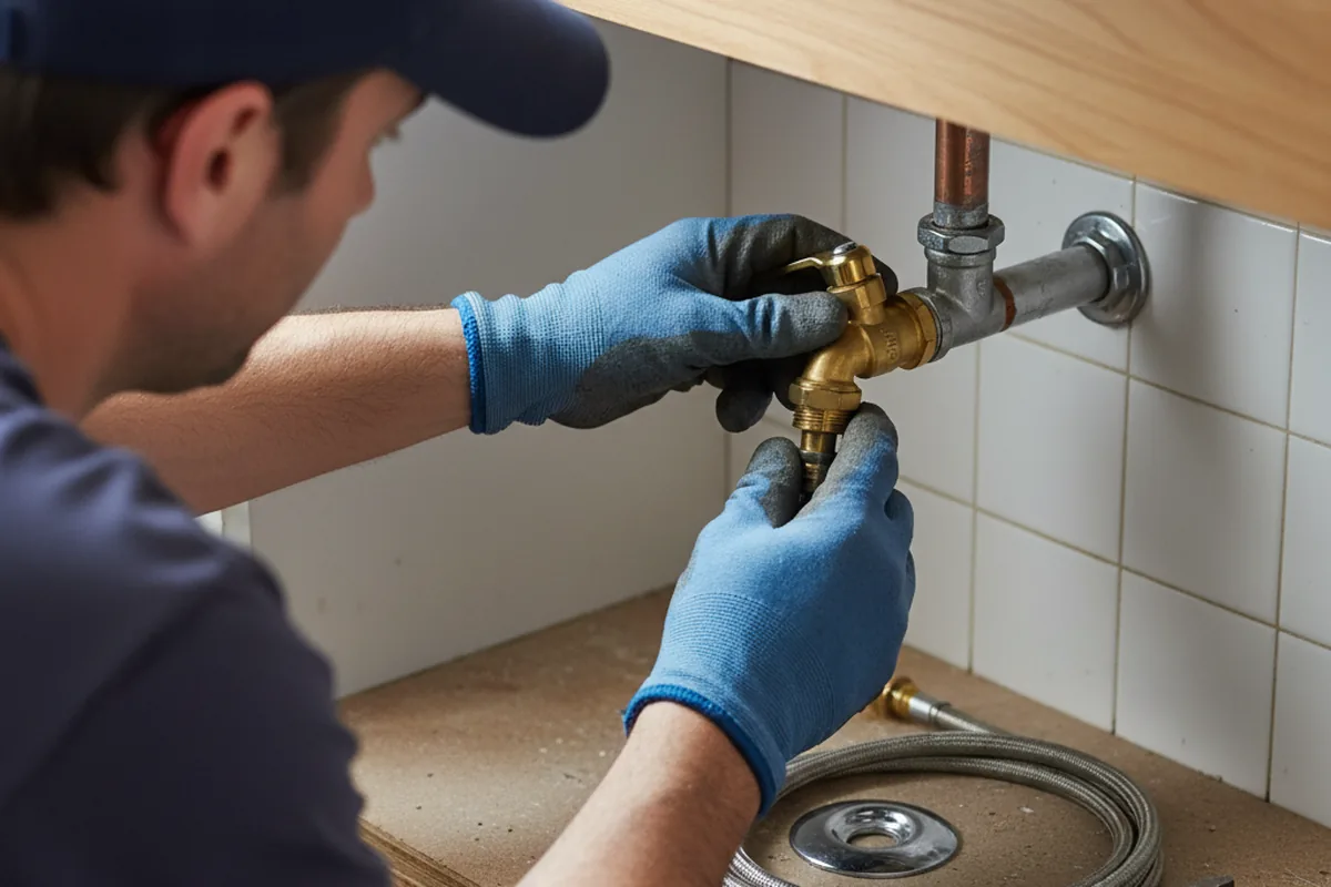 Shutoff valve and fitting work during Faucet and Fixture Repair in East Earl